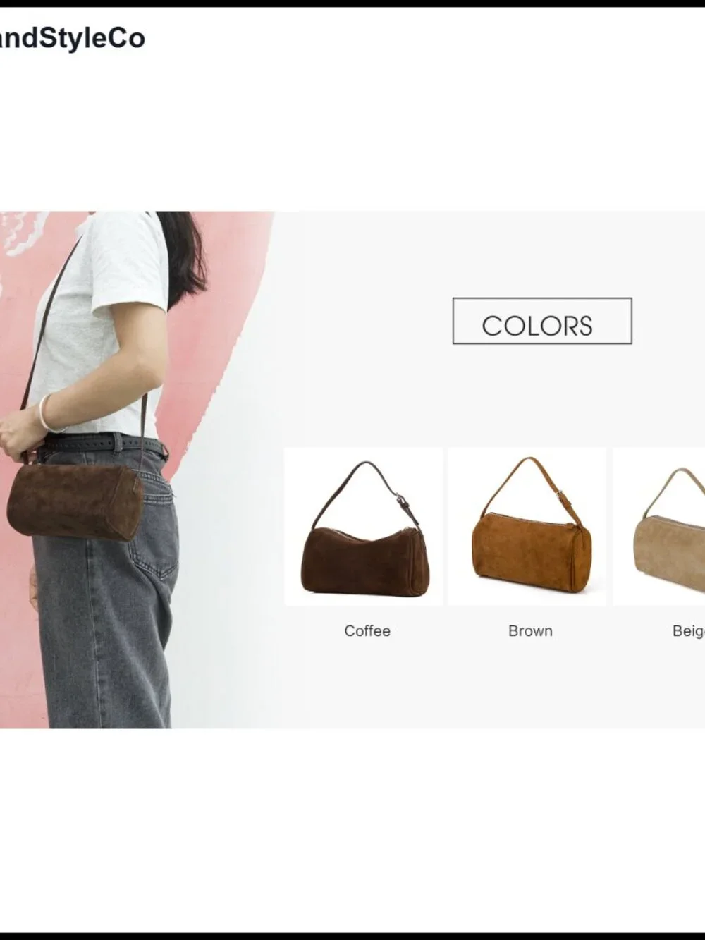 Premium Suede Leather Crossbody Hobo Bag Small Shoulder Purse